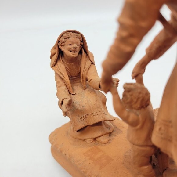 RARE Grasso Signed Terracotta Sculpture Italy Learning To Walk Handmade Estate - Picture 7 of 12